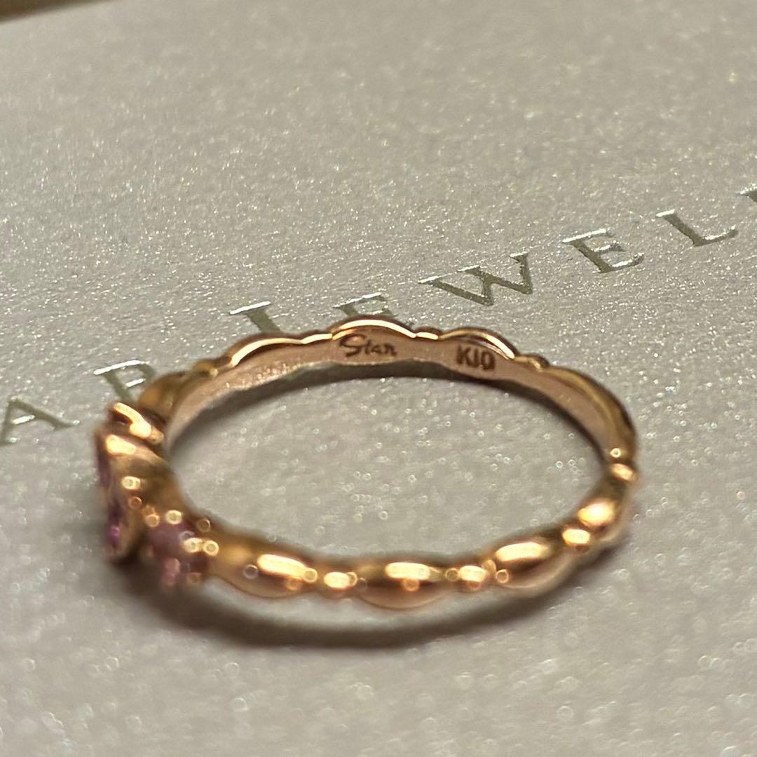 STAR JEWELRY K10 PG ピンクサファイア ピンキーリング 2号