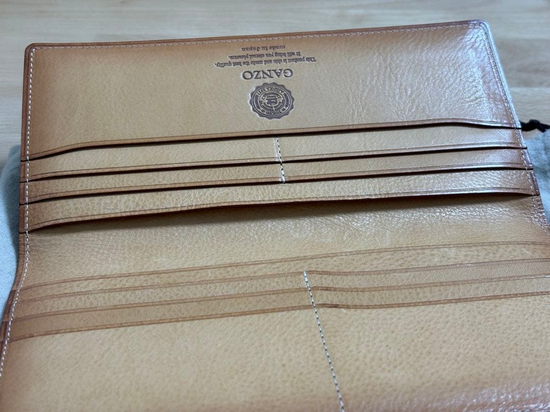 GANZO THIN BRIDLE マチ無し長財布 ダークブラウン