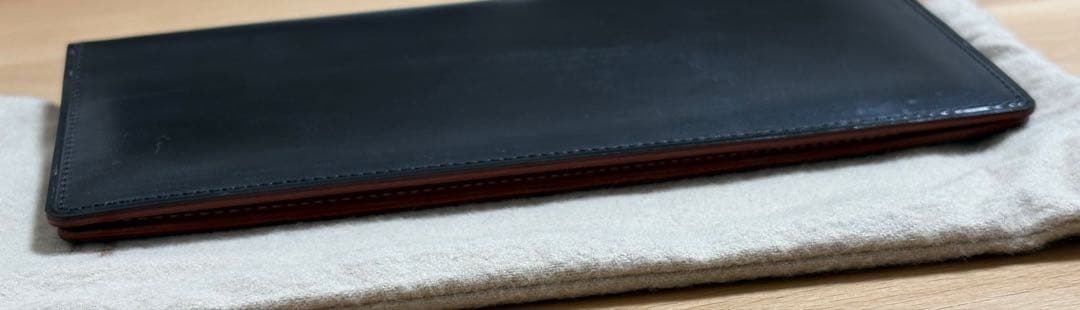 GANZO THIN BRIDLE マチ無し長財布 ダークブラウン