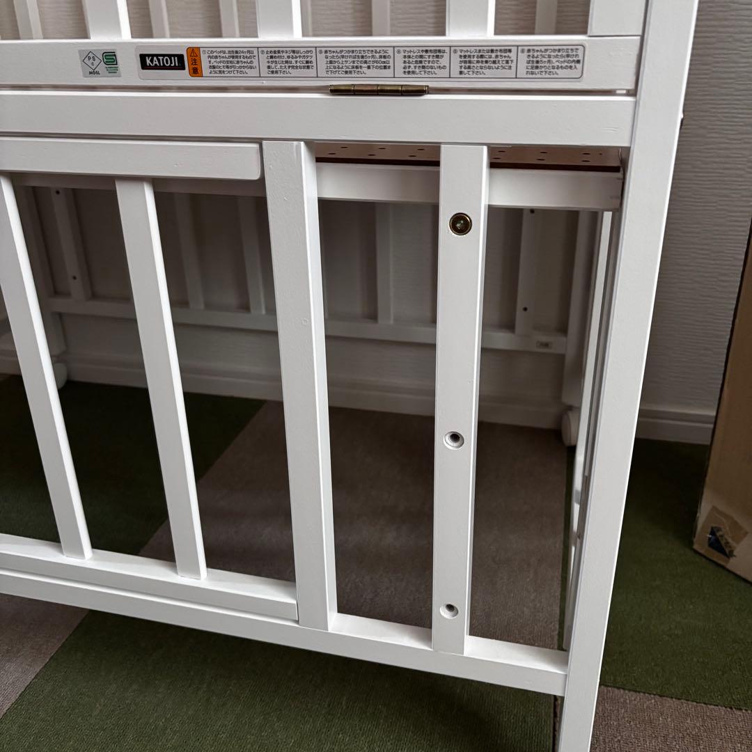 【美品⭐️送料込】KATOJI ベビーベッド(マットレスサイズ60×90)