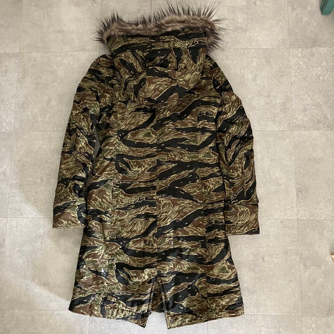 ヒステリックグラマー タイガーカモフラ柄 モッズコート/プリマロフト/sizeF