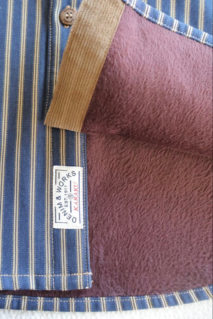 【新品未使用】karaku ストライプ長袖シャツ