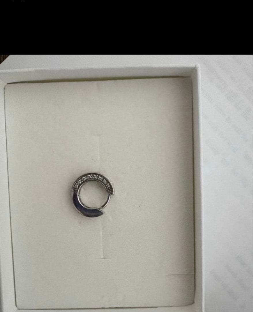 嶋*郎様 シルバー ストーン付き フープピアス 両耳用