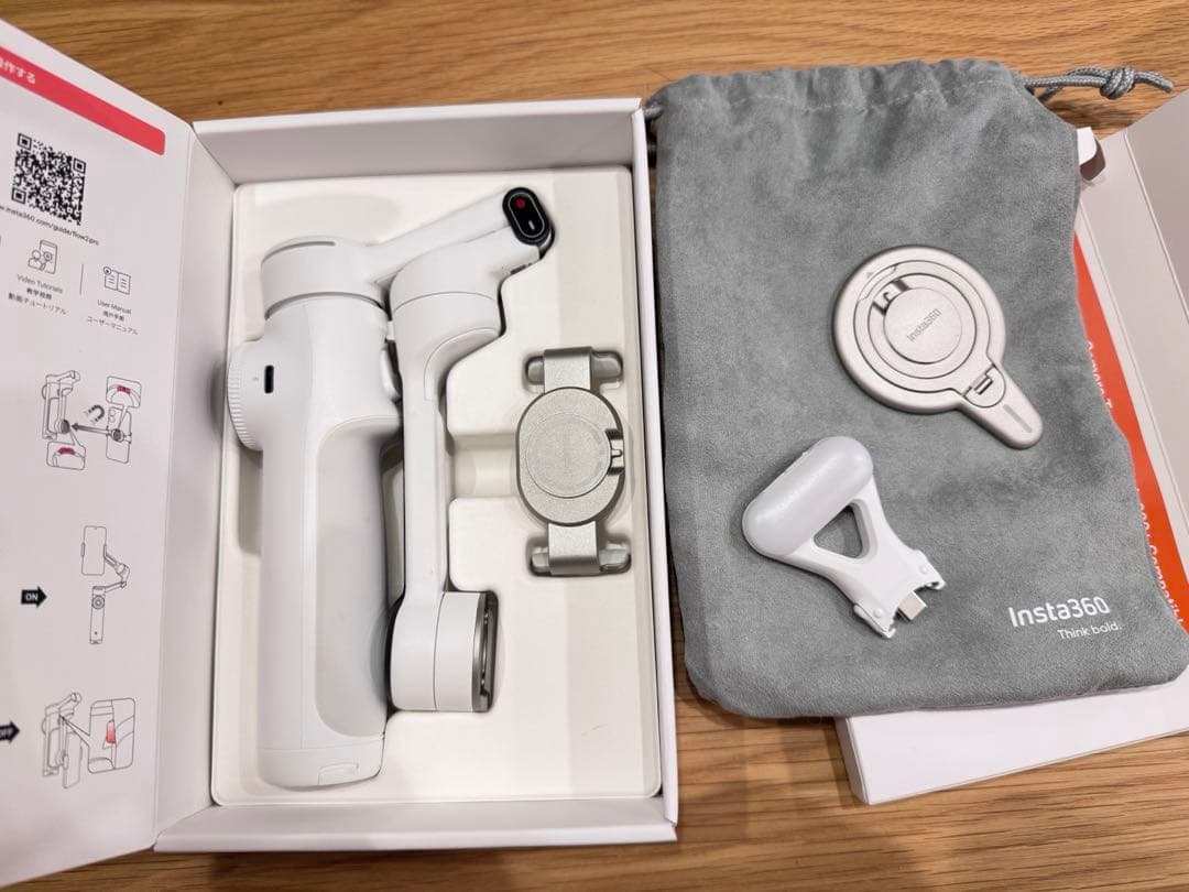 美品　insta 360 flow 2 pro スタビライザー ホワイト