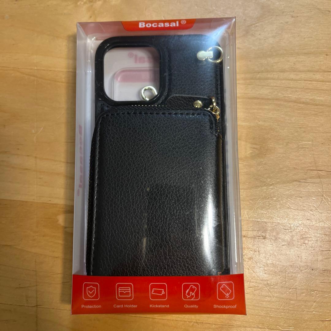 【Bocasal】iPhone13 Pro MAX ケースウォレットストラップ