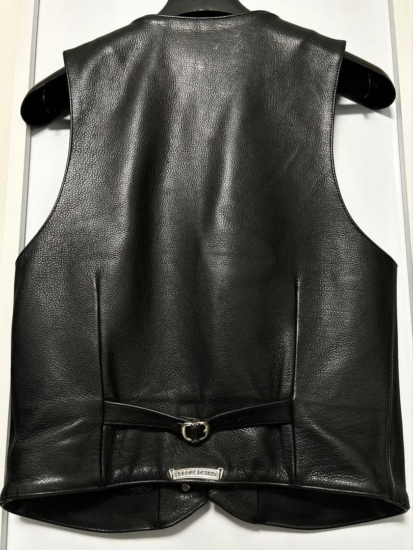 購入用 chromeheartsレザーベスト 8BTN
