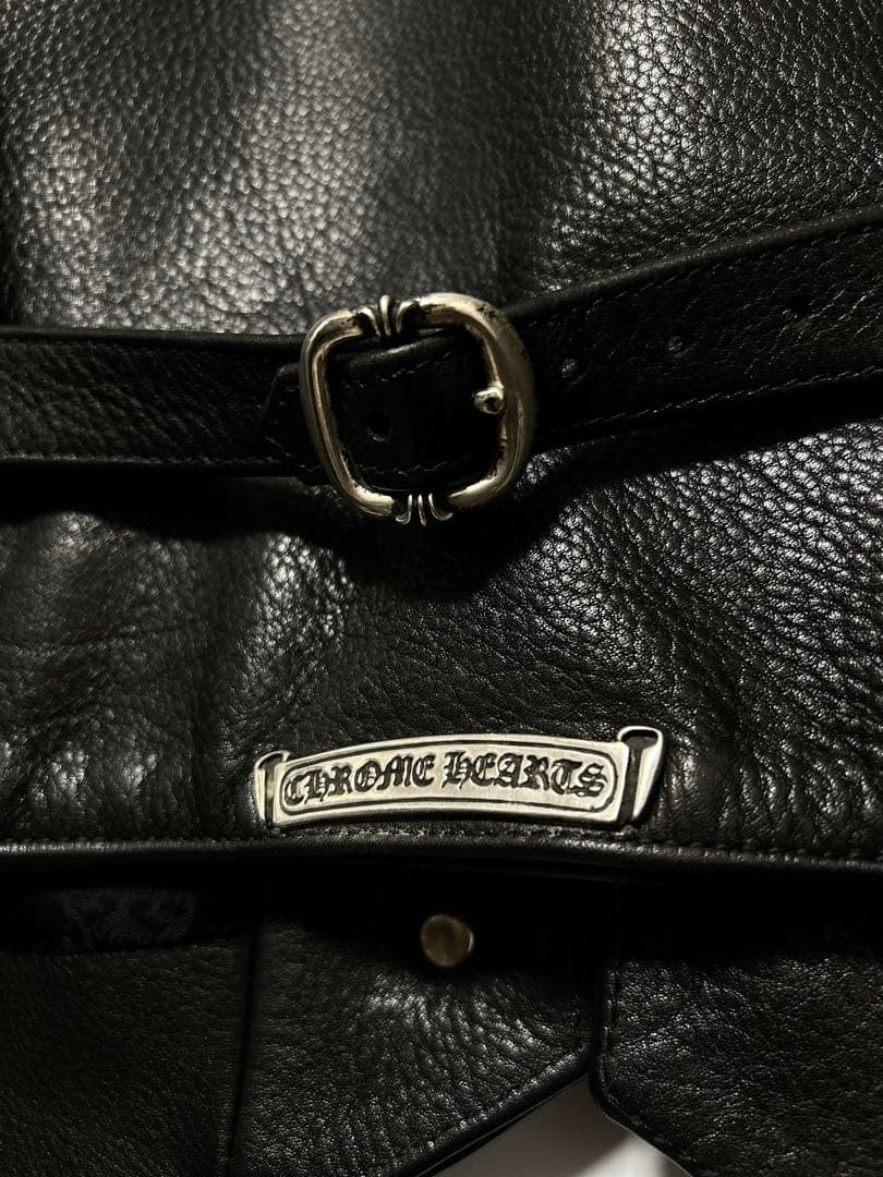 購入用 chromeheartsレザーベスト 8BTN