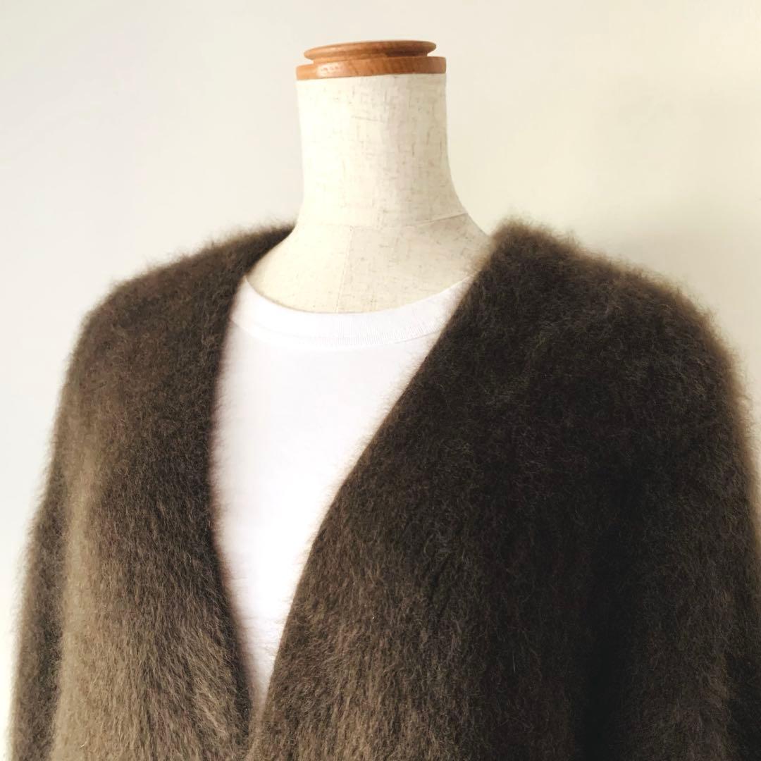 美品✨ガリャルダガランテ ふわふわラクーン100% ロングカーディガン ブラウン