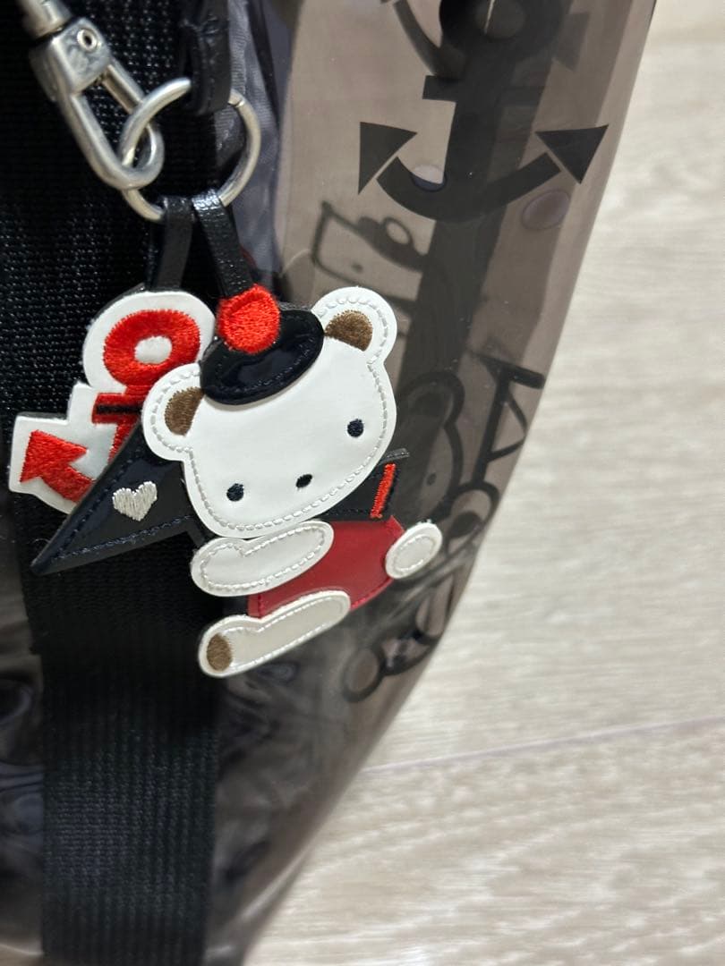 familiar ファミリアブラックチェッククリアトートバッグ