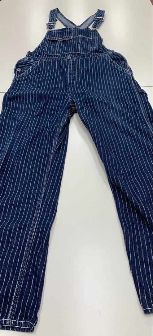 【日本製】オールドフラットヘッド デニム ウォバッシュ オーバーオール