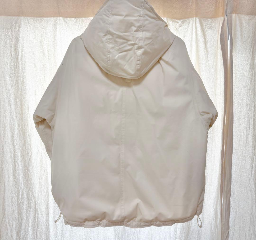 Spick & Span 撥水フーデッドダウンハーフコート ホワイト