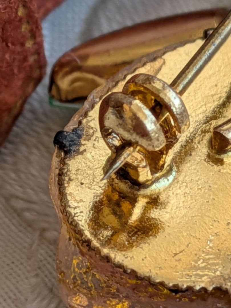 【訳あり】AUSTRIA製 フルーツガラス レモン ブローチ ヴィンテージ