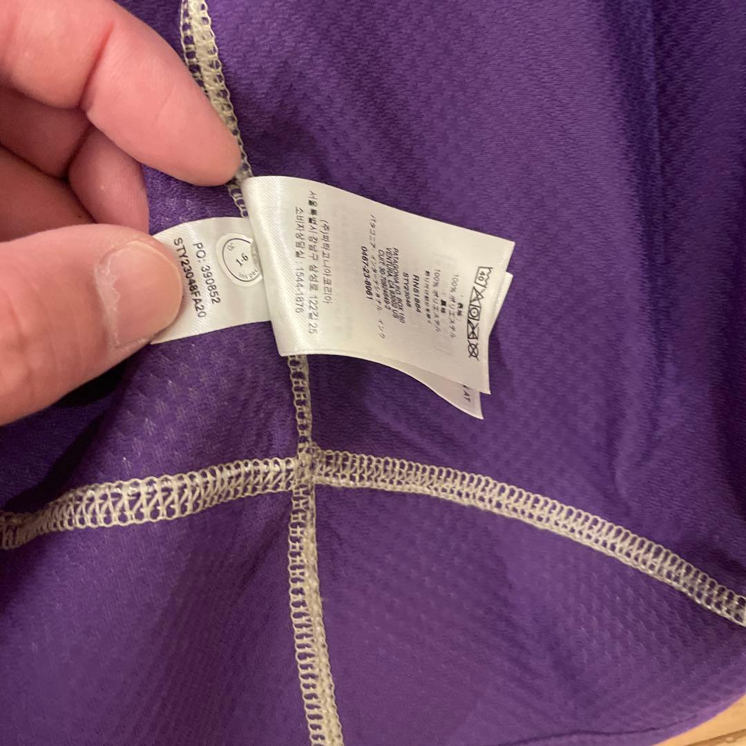 patagonia フリースベスト Mサイズ クリーム/パープル