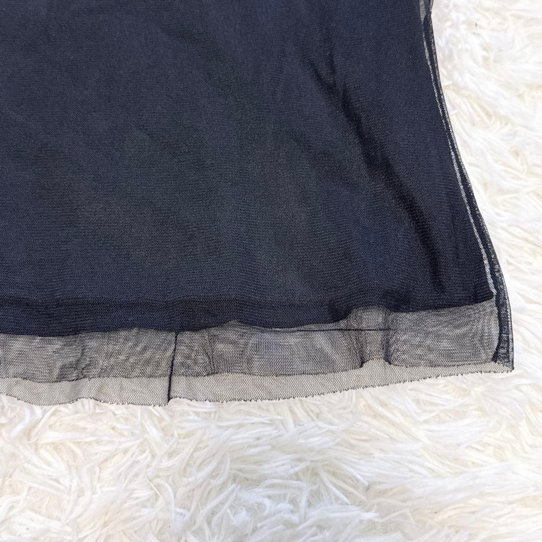 希少　ヴィヴィアンタム　香港製　パワーネット　装飾付き　花　タンクトップ　黒