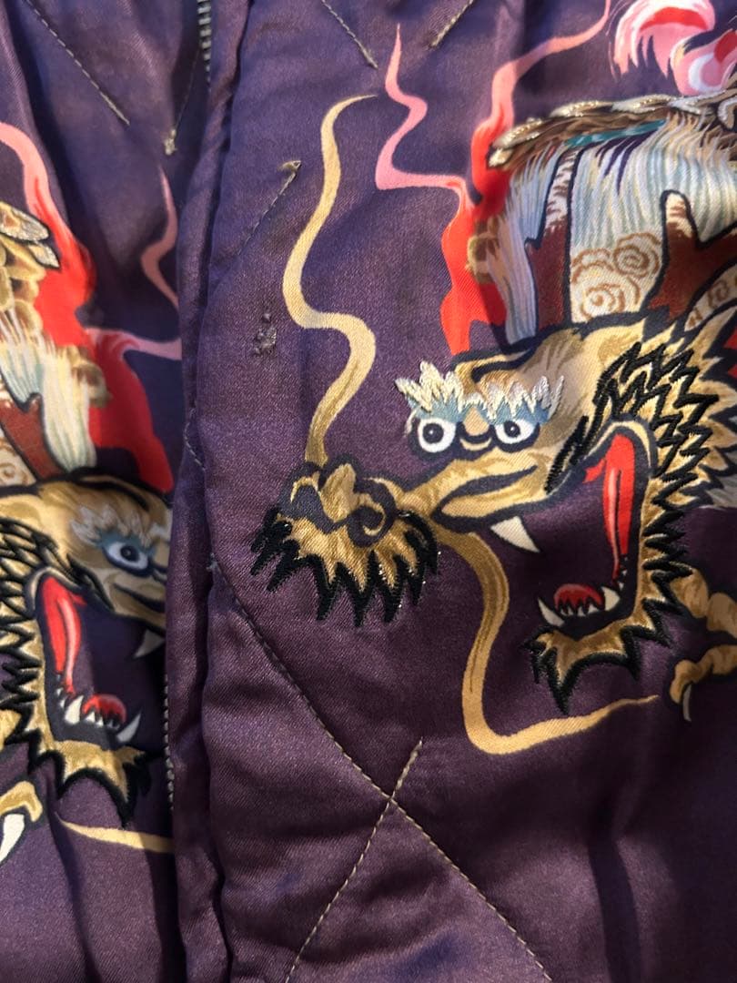 港商　スカジャン　テーラー東洋　KOSHO ドラゴン　龍　スカル　サイズS