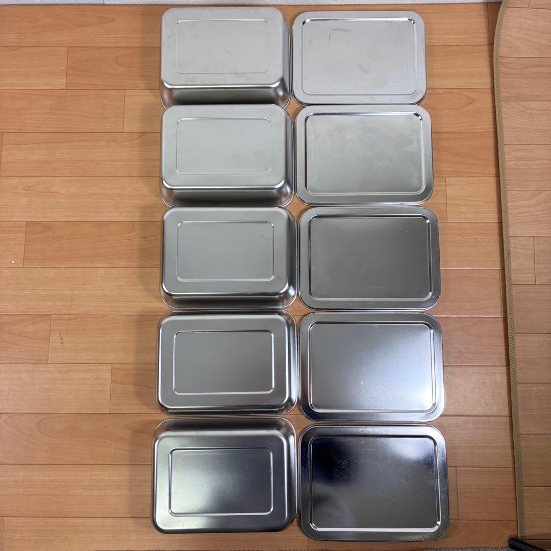 【美品】ステンレス 保存容器 バット 蓋付き 9個セット 業務用