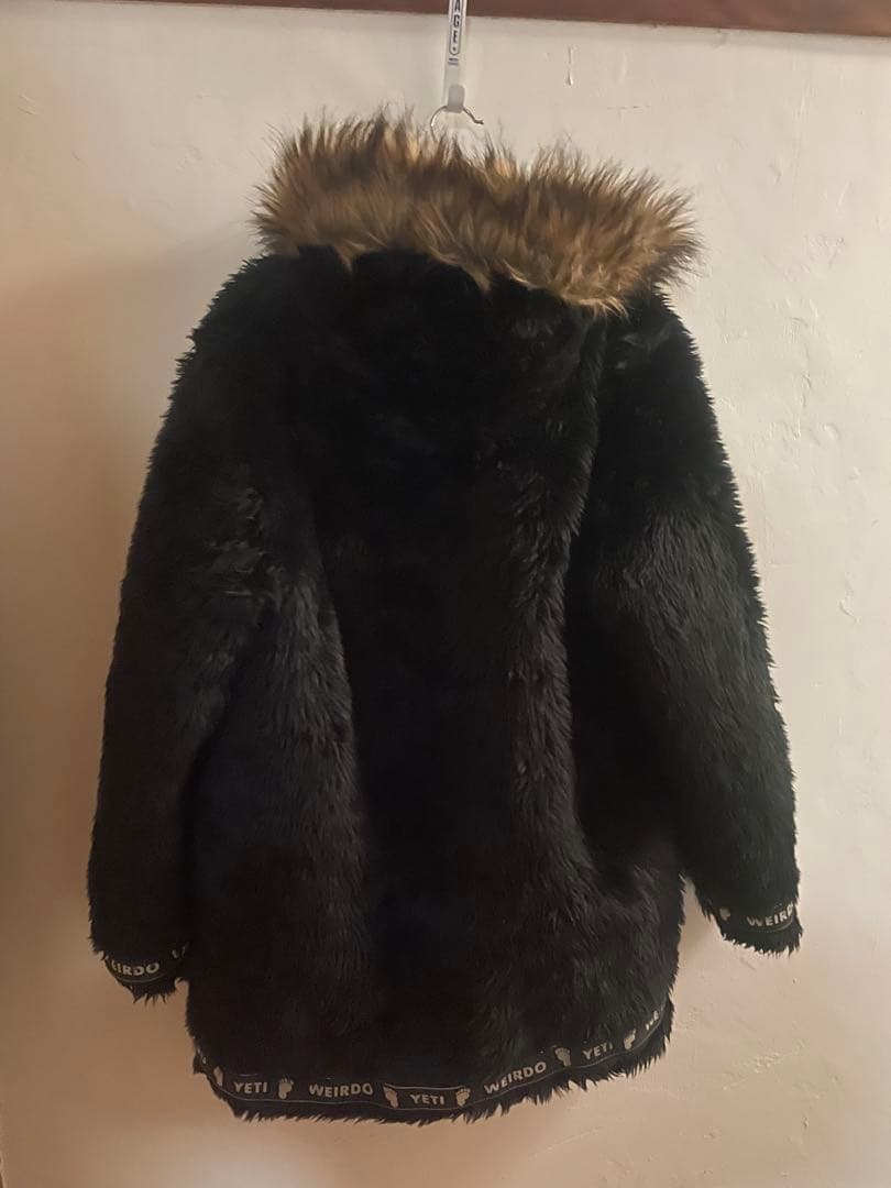WEIRDO YETI ボアジャケット XL ファー フード 黒 ビッグサイズ