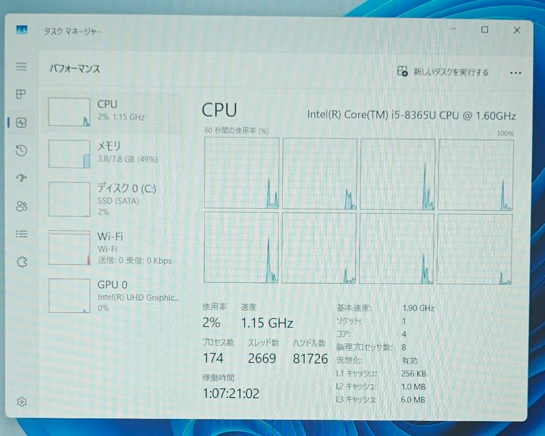 F38/美品/使用時間570H/i5-8365U/SSD256/8GB