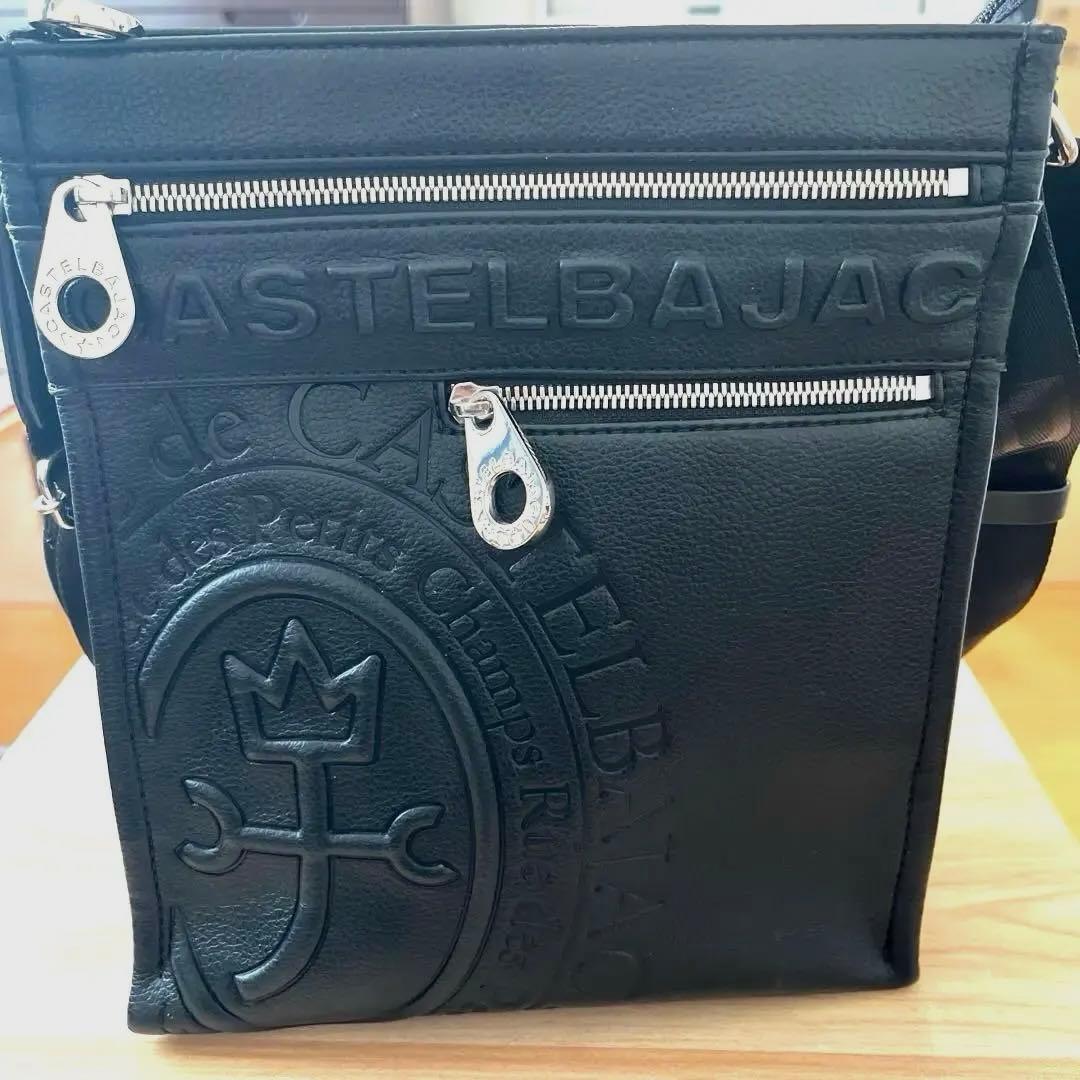 CASTELBAJAC ブラックレザーショルダーバッグ