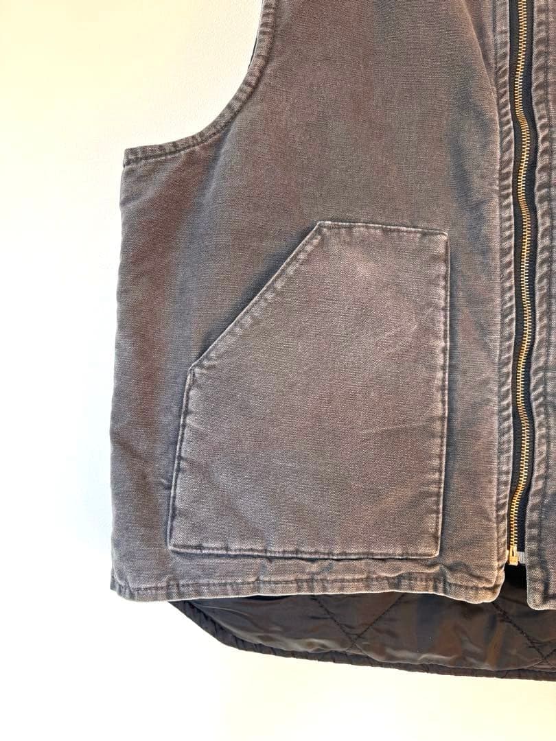 【大人気】良品 カーハート ダックベスト XL グレー フェード ヴィンテージ