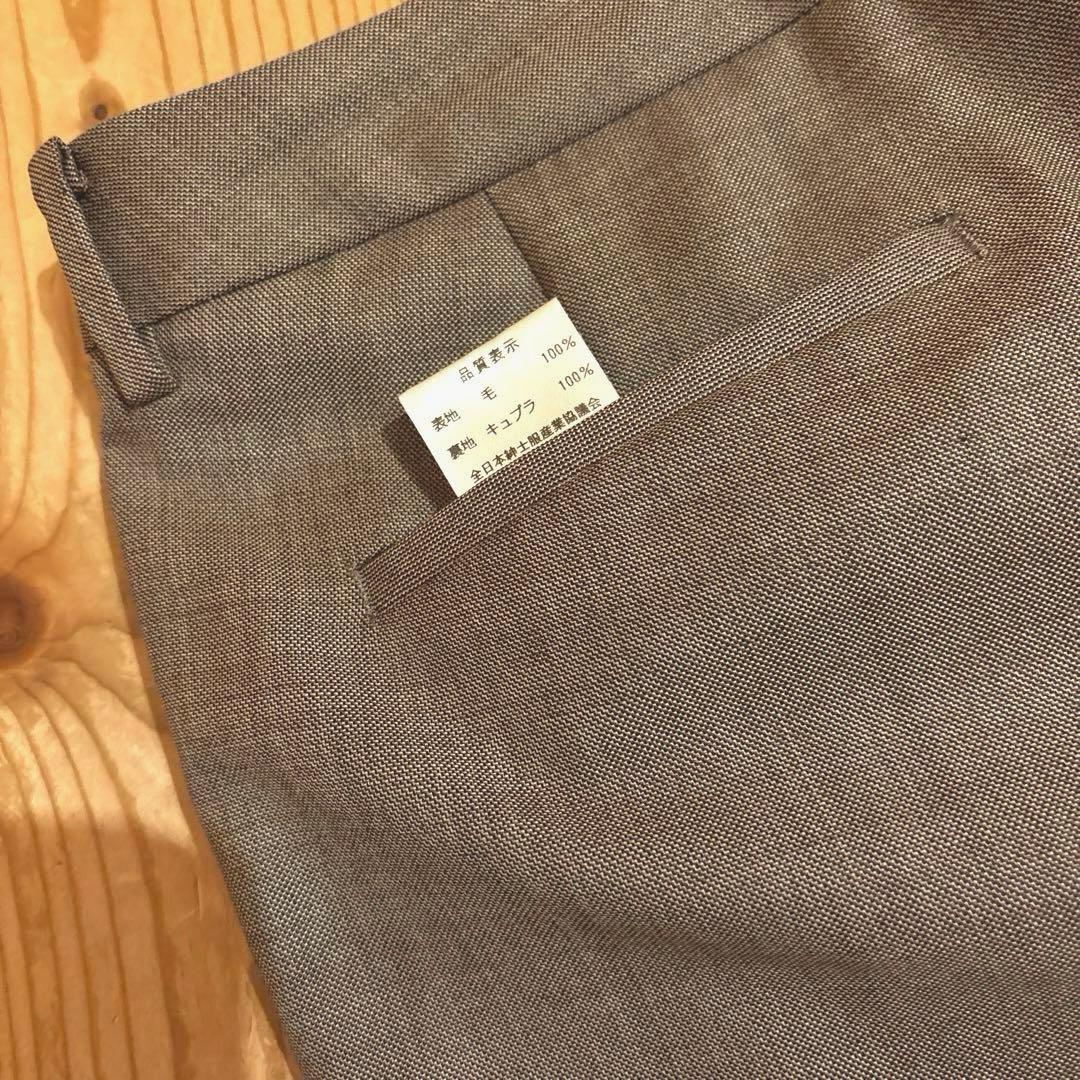 パンツスーツ　スーツ　ベージュ　イタリア高級生地「REDA」オールシーズン