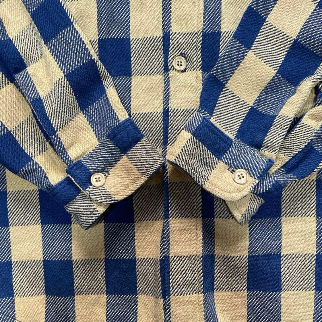 希少 70s USA製 BIGMAC イエロー ネルシャツ L ヘビネル 黄色