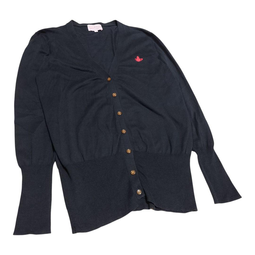 Vivenne Westwood シルク混カーディガン 黒 白タグ