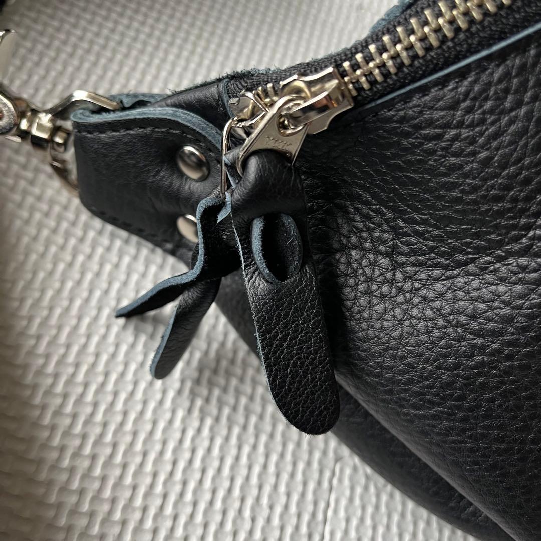 美品 Butler Verner Sails シボ オールレザーボディバッグ 黒