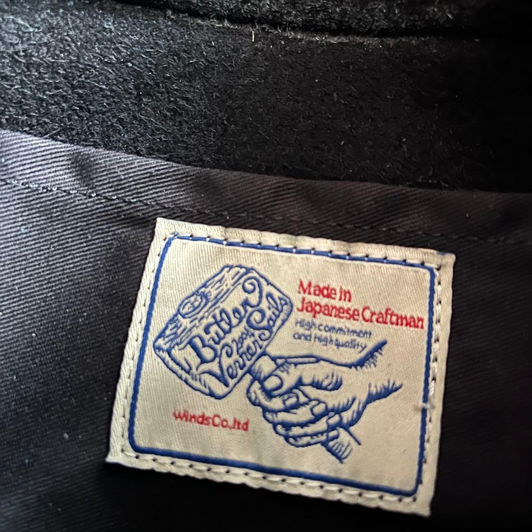 美品 Butler Verner Sails シボ オールレザーボディバッグ 黒