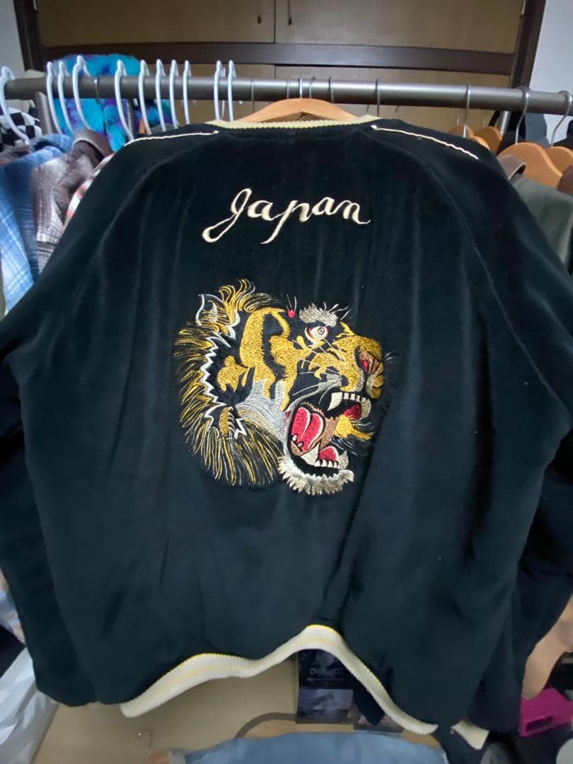 【Doragon fri】90s ヴィンテージ　ベロアスカジャン　リバーシブル