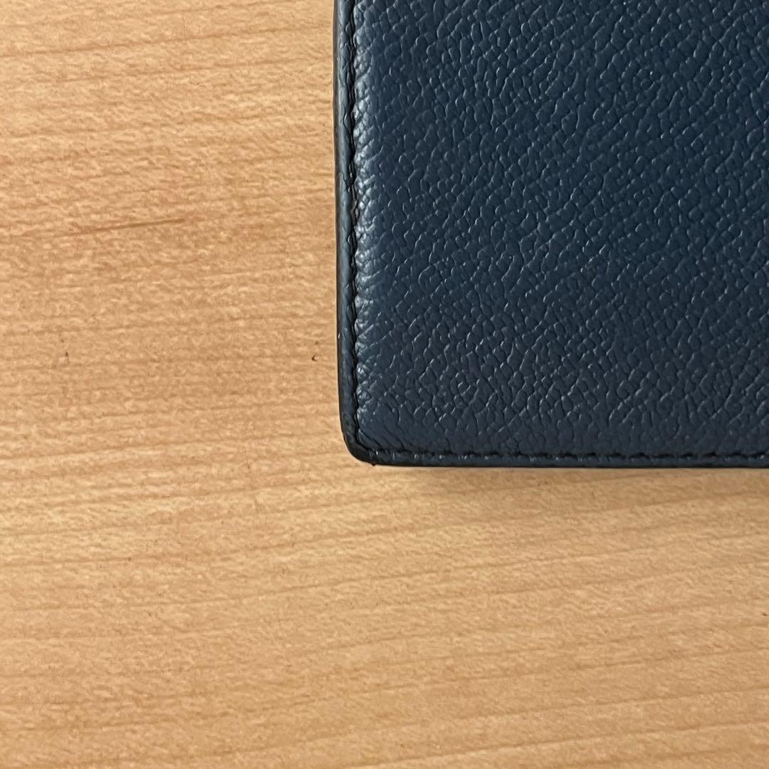 PRADA プラダ マネークリップ メンズ ブルー 青色 レザー ロゴ　ICタグ