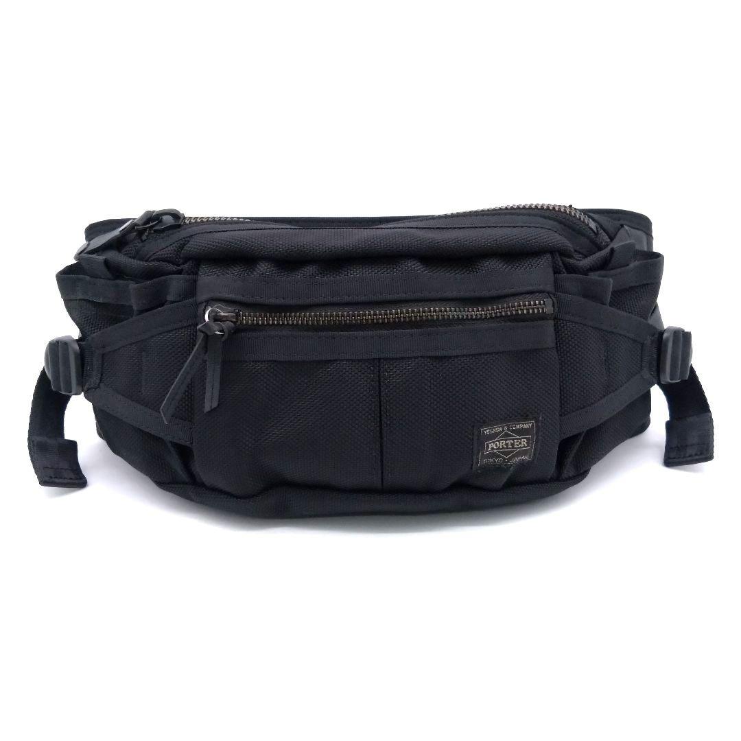 【美品】PORTER HEAT ウエストバッグ クロスバッグ 黒 吉田カバン