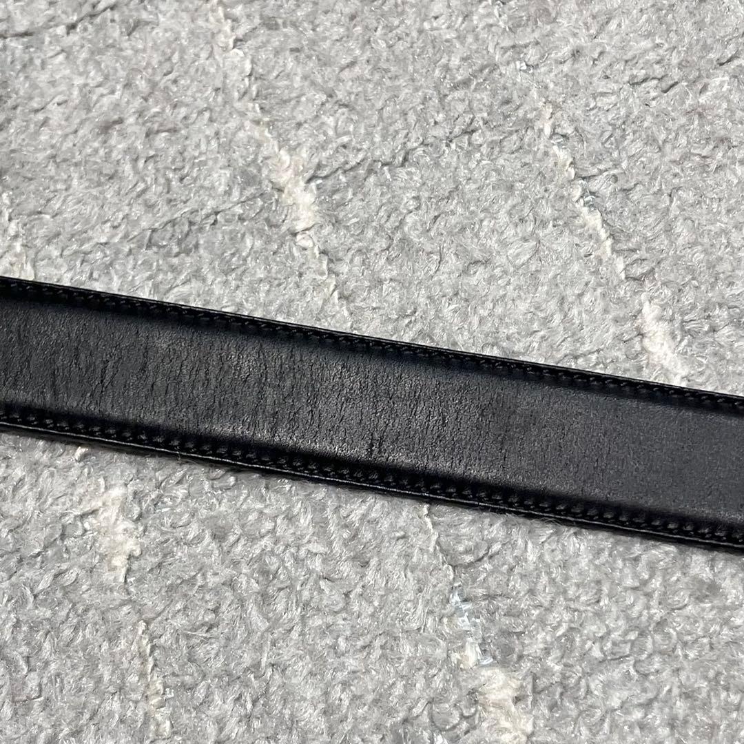 フェラガモ［ガンチーニ］ベルト　シルバー金具　ブラック　レザー　レディース