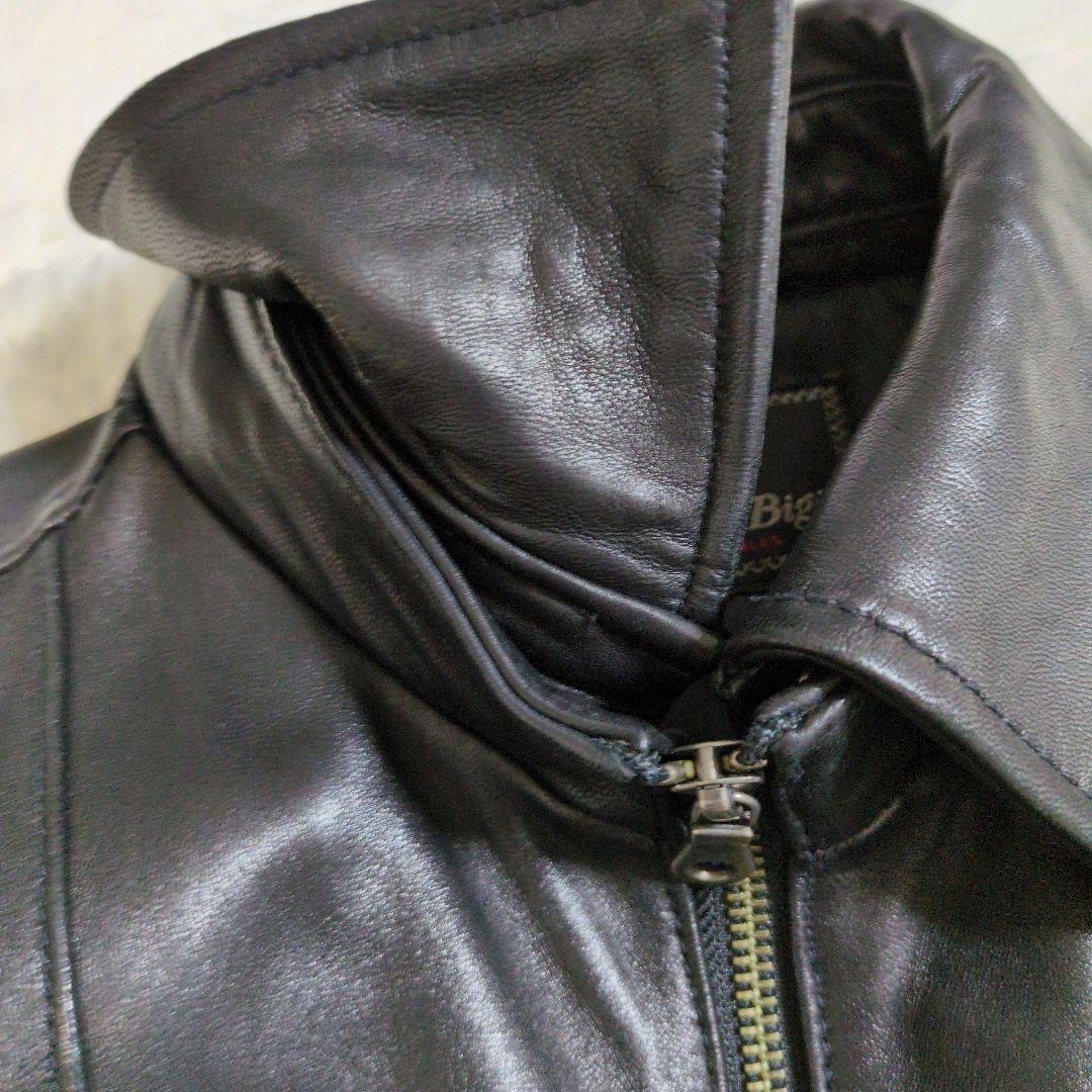 メンズビギ　羊革　ラムレザー　シングル　ジャケット　2way　ブラック　黒