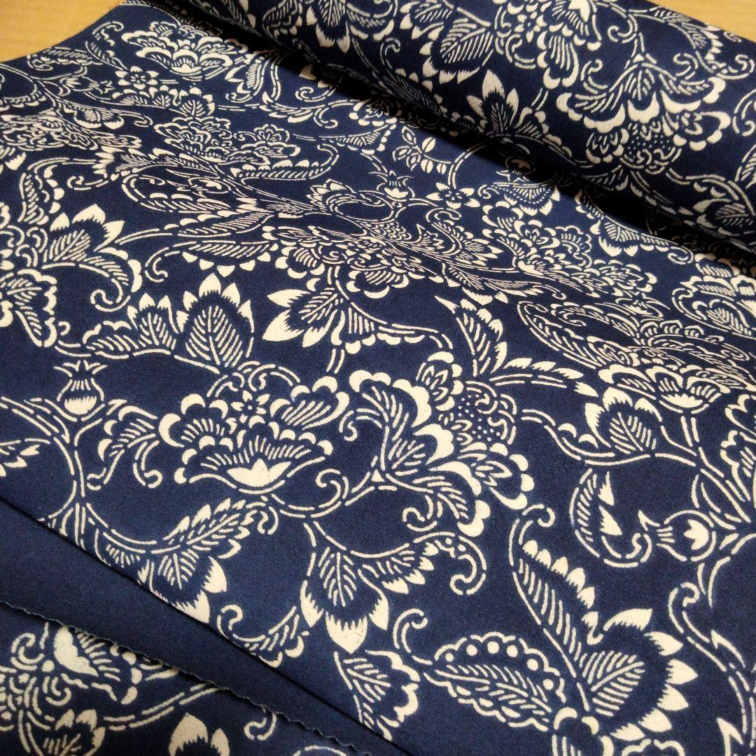 反物 浴衣 重要無形文化財技術保存 江戸正藍長板本染 梨園染