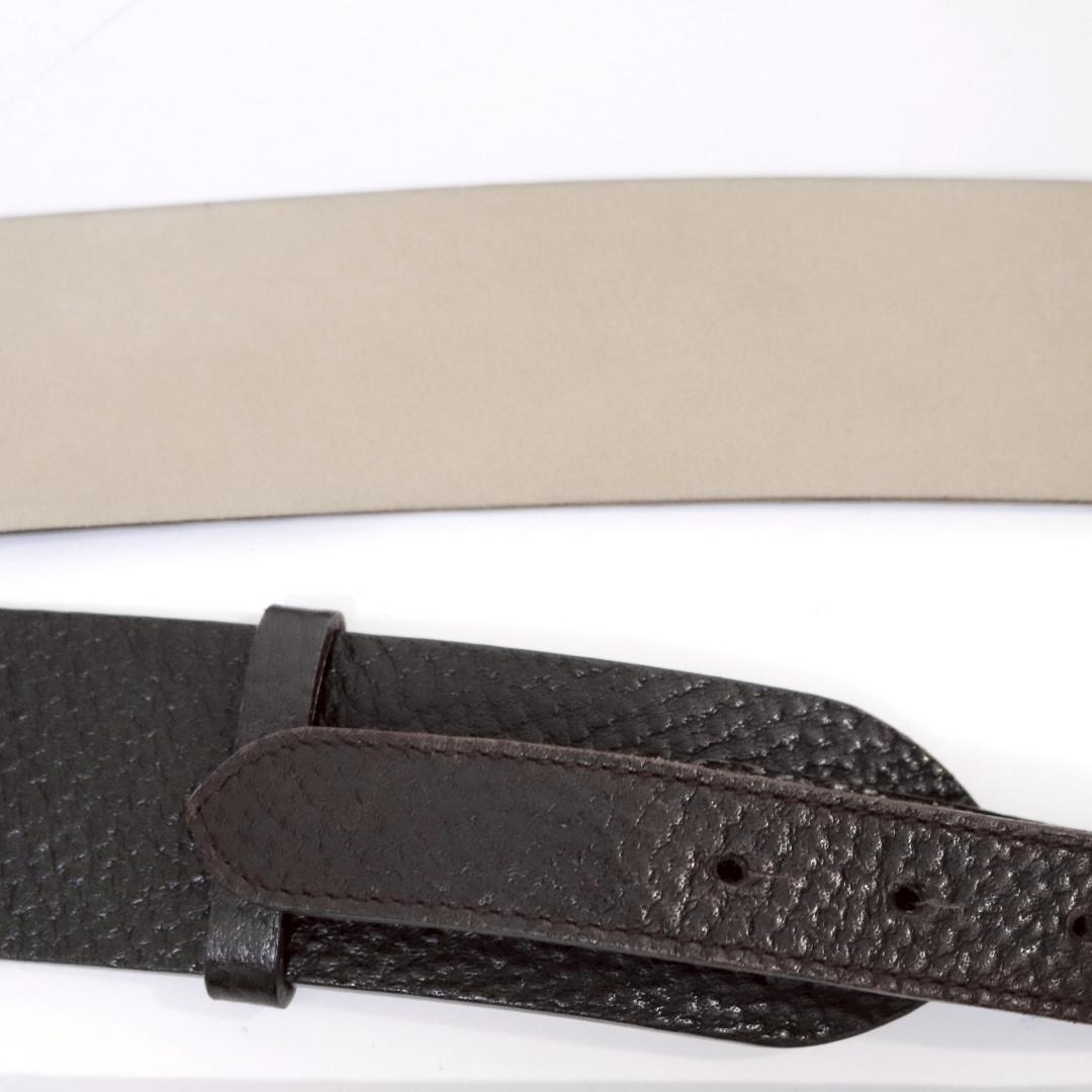 美品 ブルガリ レザーベルト 78cm±2.5 楕円バックル 黒 751