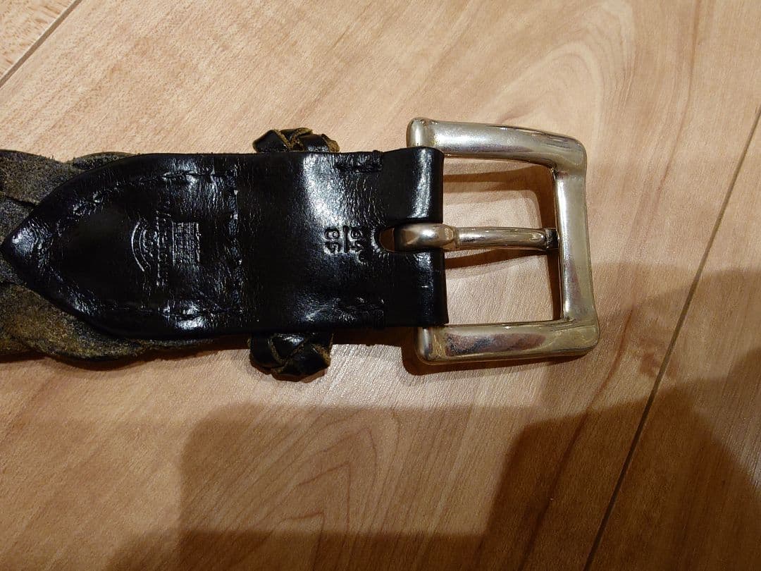 Cc　Whitehouse Cox メッシュベルト レザー 黒 メンズ