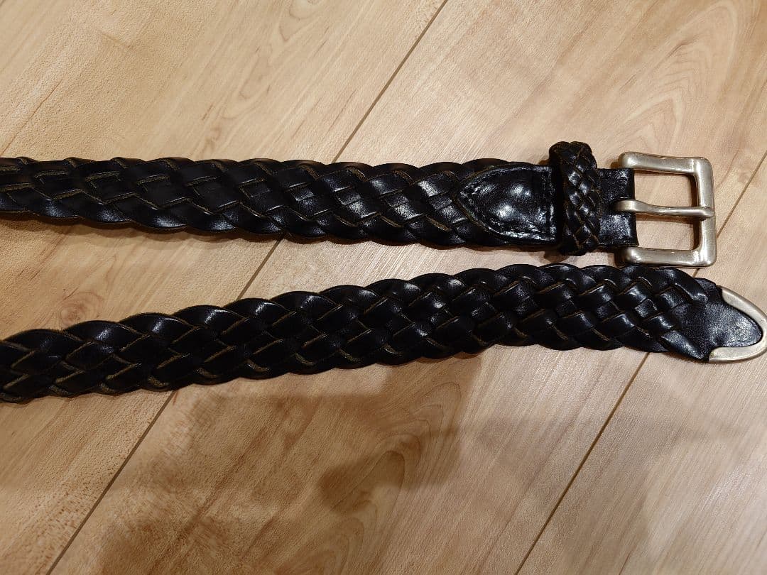 Cc　Whitehouse Cox メッシュベルト レザー 黒 メンズ