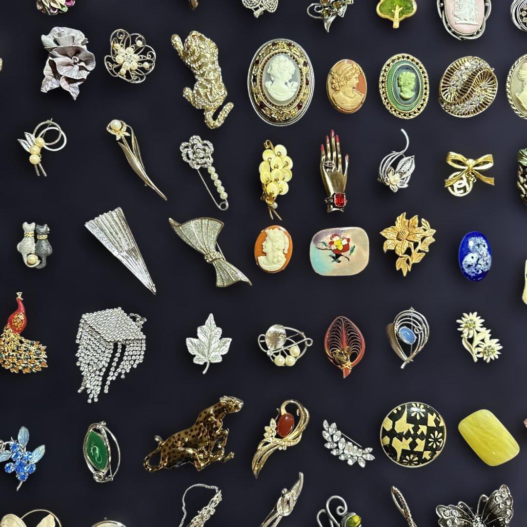 【vintage】ブローチ　まとめ売り　大量　110点以上