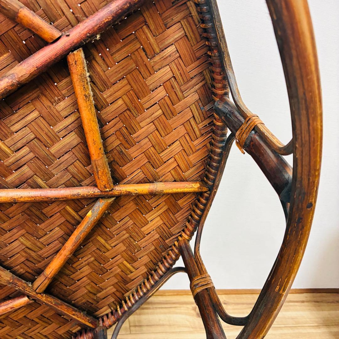 特大 ラタン カントークテーブル　籐 ローテーブル 竹細工 古民具 アジアン雑貨