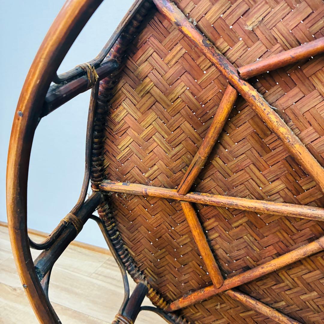 特大 ラタン カントークテーブル　籐 ローテーブル 竹細工 古民具 アジアン雑貨