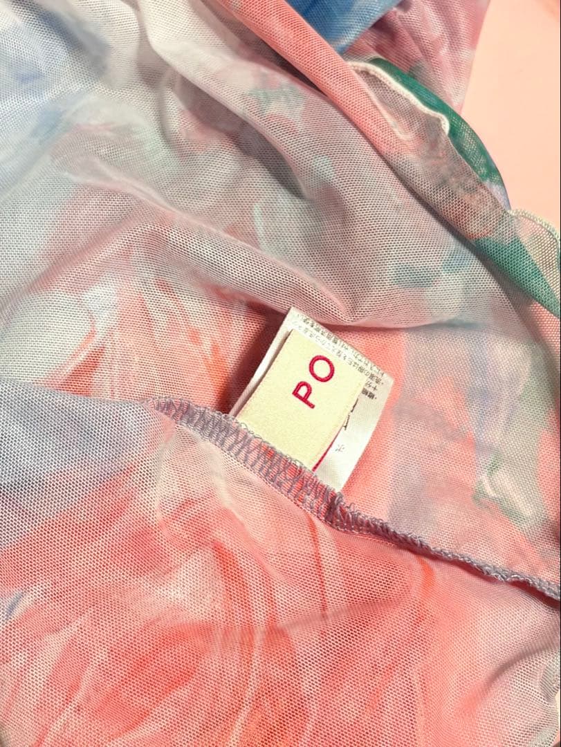 POPPYあさぎーにょ　 フラワーシースルートップス　ブルー　スワン