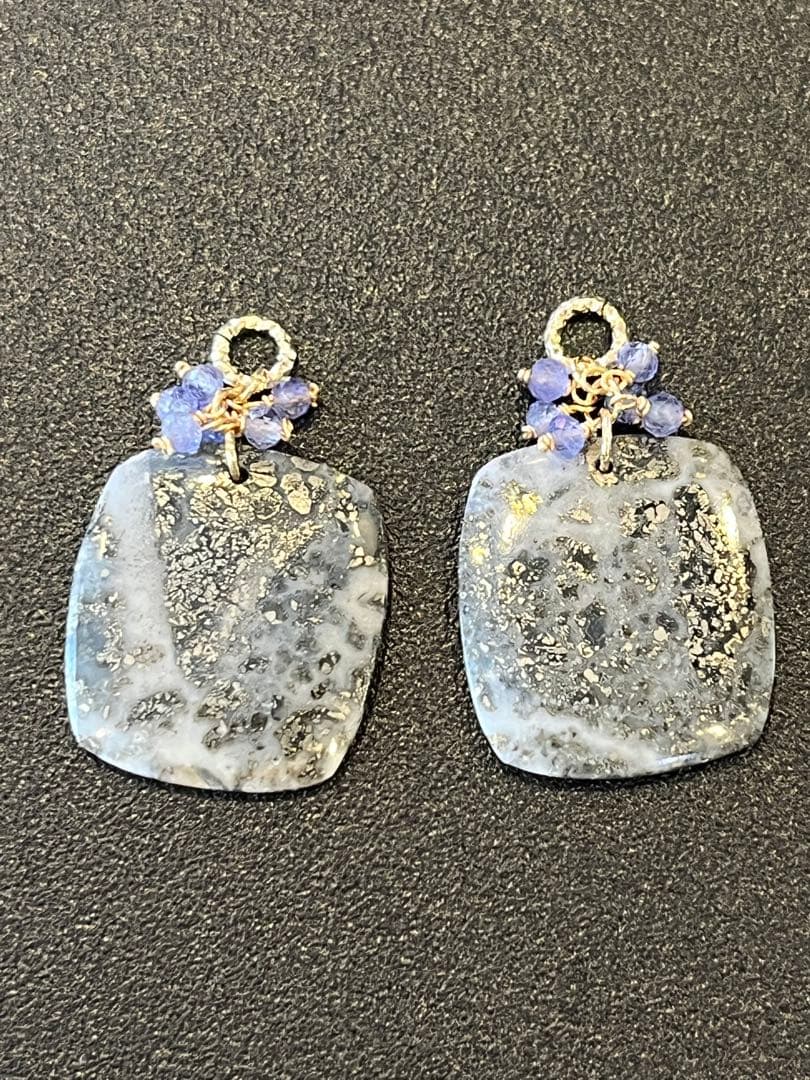 kaya様✴︎アマゾナイト&ブルーオパール＆蓮の花パール＆チャロアイト＊チャーム