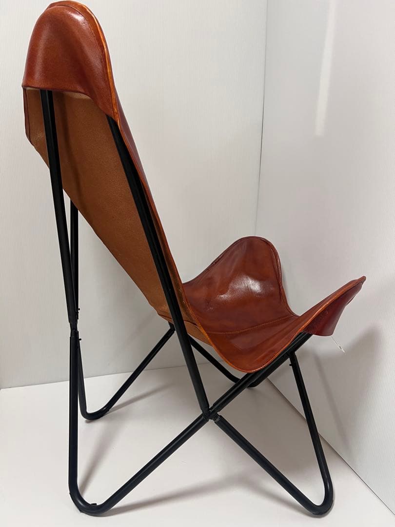 バタフライチェア リプロダクト 本革 キャメル レザー 北欧風 革製 インテリア