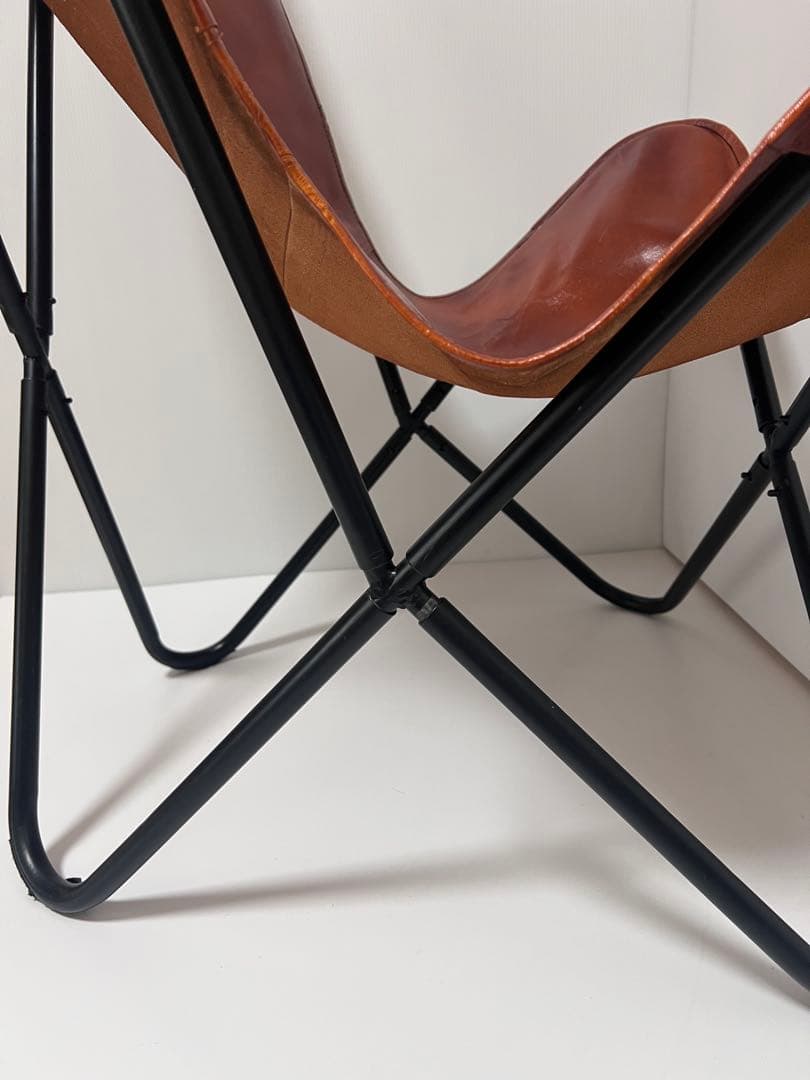 バタフライチェア リプロダクト 本革 キャメル レザー 北欧風 革製 インテリア