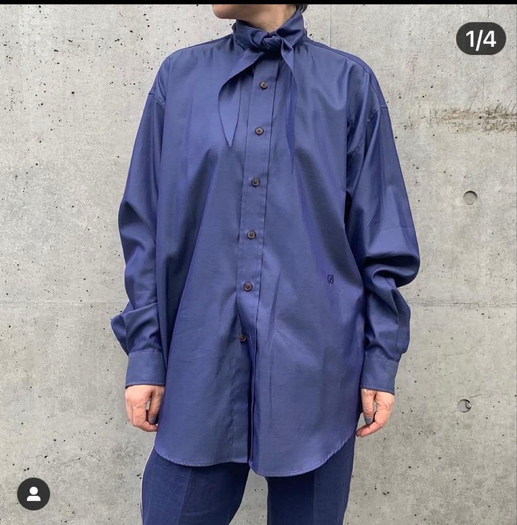 マディソンブルー　ボウタイシャツ　ブラック