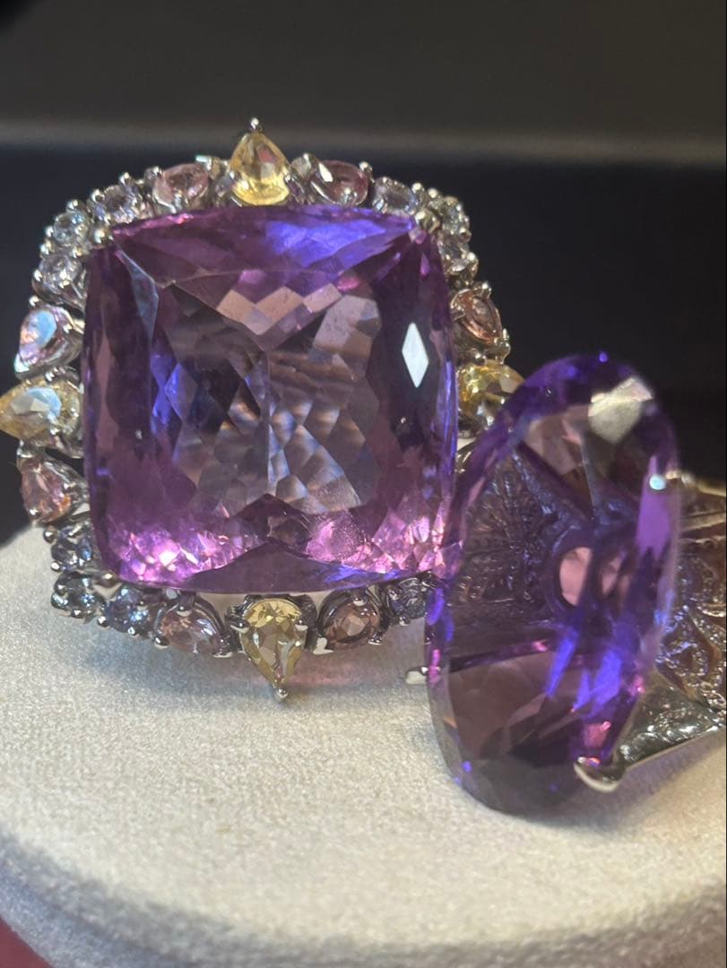 i*︎様 天然石特大アメシストリング13号限定