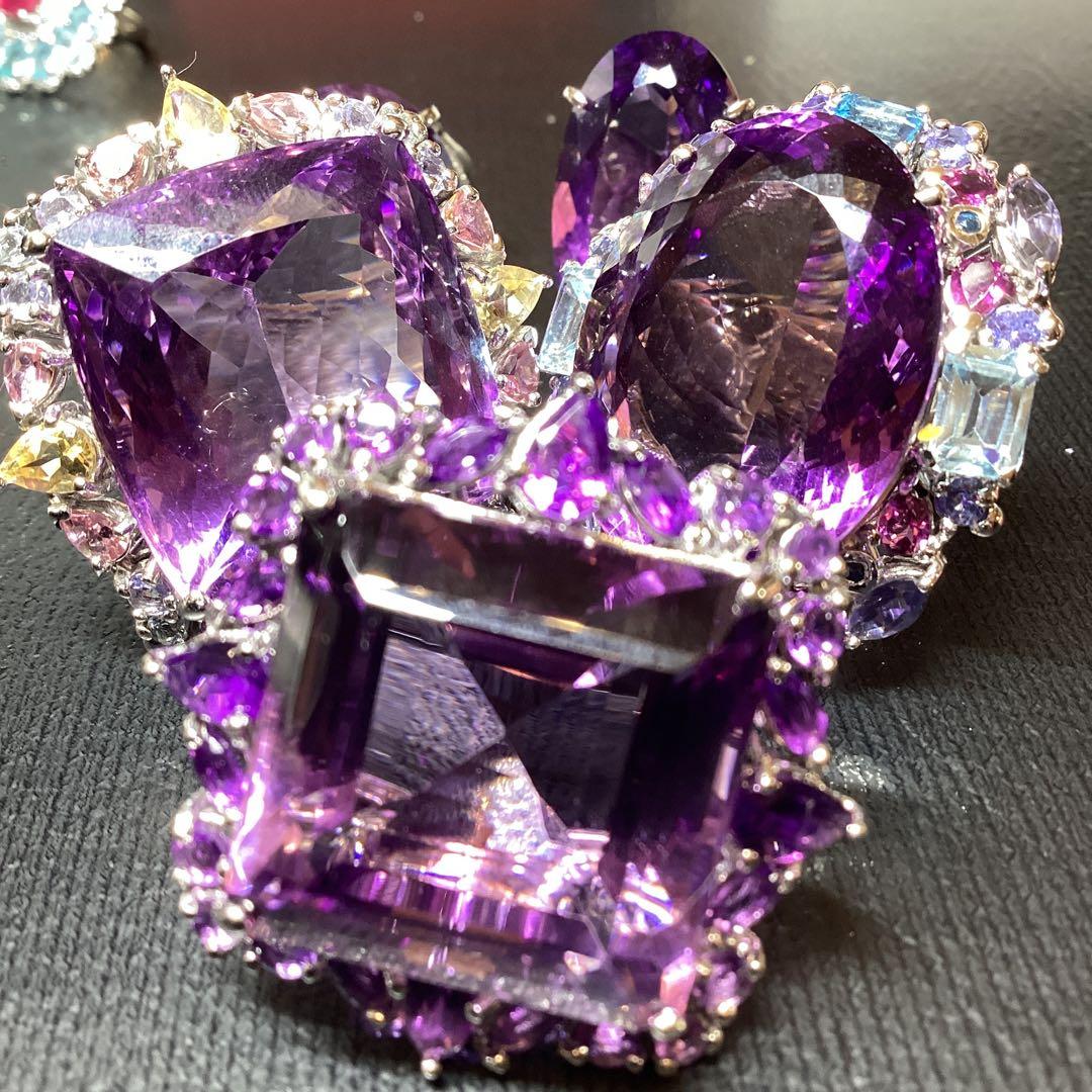 i*︎様 天然石特大アメシストリング13号限定