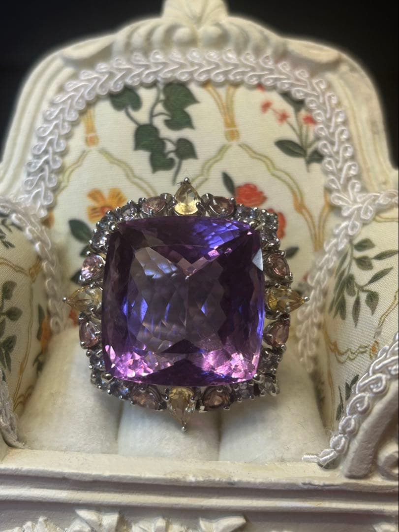 i*︎様 天然石特大アメシストリング13号限定