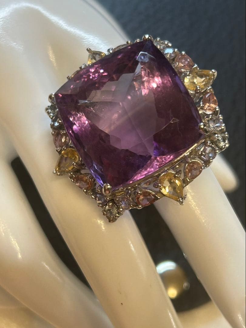 i*︎様 天然石特大アメシストリング13号限定